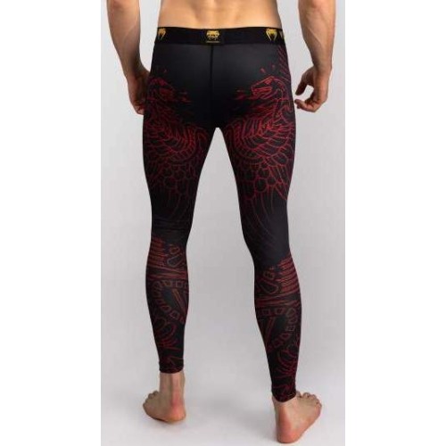 Legginsy Venum Quetzal Fury, czarne/czerwone/pomarańczowe