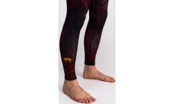 Legginsy Venum Quetzal Fury, czarne/czerwone/pomarańczowe