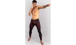 Legginsy Venum Quetzal Fury, czarne/czerwone/pomarańczowe
