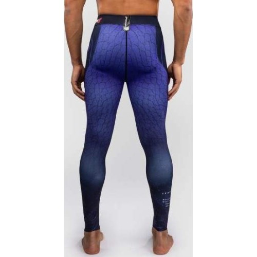 Legginsy kompresyjne Venum x TEKKEN 8 Kazuya, czarne/niebieskie