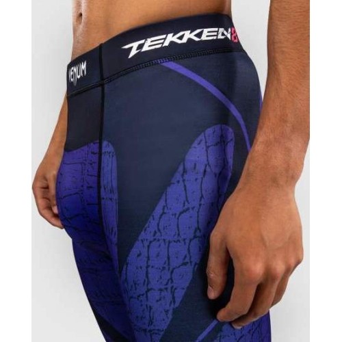 Legginsy kompresyjne Venum x TEKKEN 8 Kazuya, czarne/niebieskie