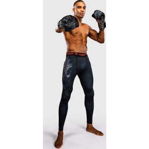 Legginsy Venum Thunder Dragon, czarny/szary/miedziany