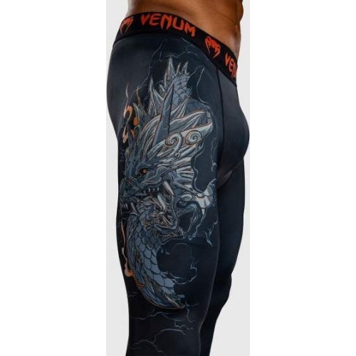 Legginsy Venum Thunder Dragon, czarny/szary/miedziany