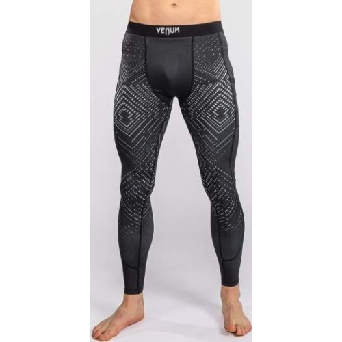 Legginsy Venum Midnight Fury, czarno-szaro-srebrne