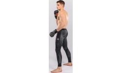 Legginsy Venum Midnight Fury, czarno-szaro-srebrne