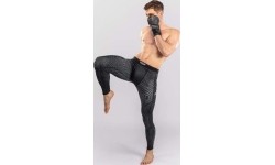 Legginsy Venum Midnight Fury, czarno-szaro-srebrne