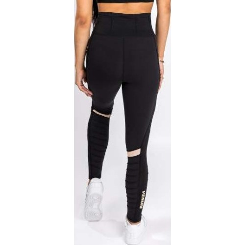 Legginsy damskie Venum Moto, czarno-piaskowe