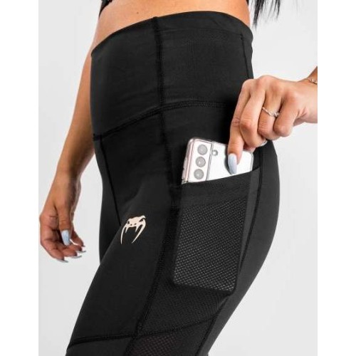 Legginsy damskie Venum Moto, czarno-piaskowe