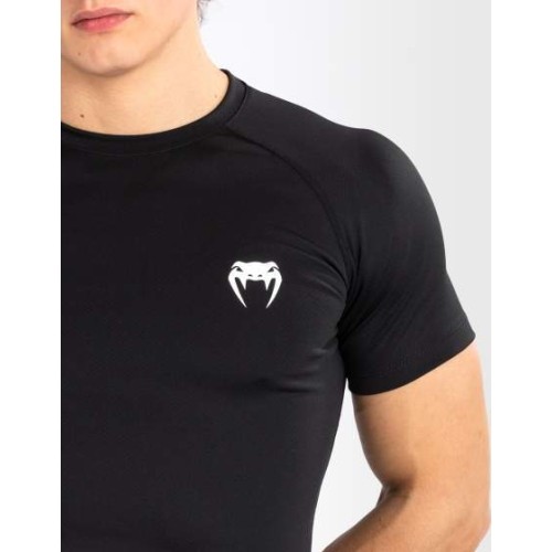 Rashguard męski Venum Contender z krótkim rękawem, czarno-biały
