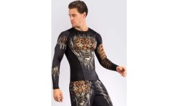 Męski rashguard Venum Tiger z długim rękawem, czarny/neonowy pomarańczowy