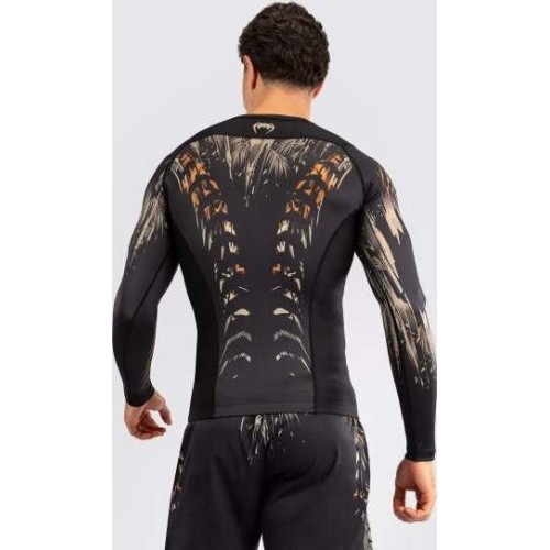 Męski rashguard Venum Tiger z długim rękawem, czarny/neonowy pomarańczowy