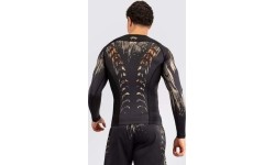 Męski rashguard Venum Tiger z długim rękawem, czarny/neonowy pomarańczowy