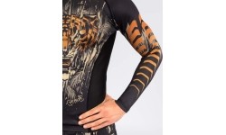 Męski rashguard Venum Tiger z długim rękawem, czarny/neonowy pomarańczowy