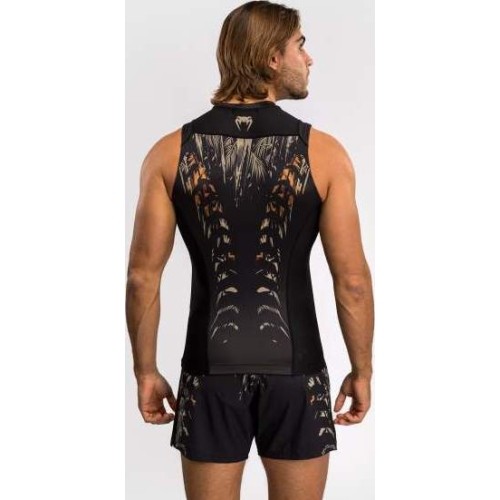 Venum Tiger męska koszulka rashguard bez rękawów - czarny/neonowy pomarańczowy