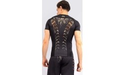 Koszulka męska Rashguard z krótkim rękawem Venum Tiger, czarno-pomarańczowa neonowa