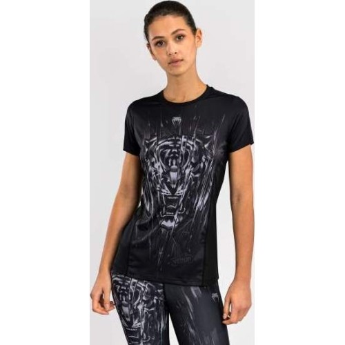 Koszulka damska Venum Tiger Dry Tech, czarno-srebrna