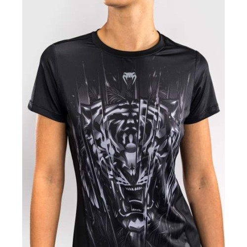 Koszulka damska Venum Tiger Dry Tech, czarno-srebrna