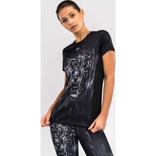 Koszulka damska Venum Tiger Dry Tech, czarno-srebrna