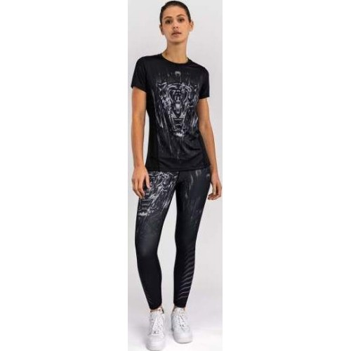 Koszulka damska Venum Tiger Dry Tech, czarno-srebrna
