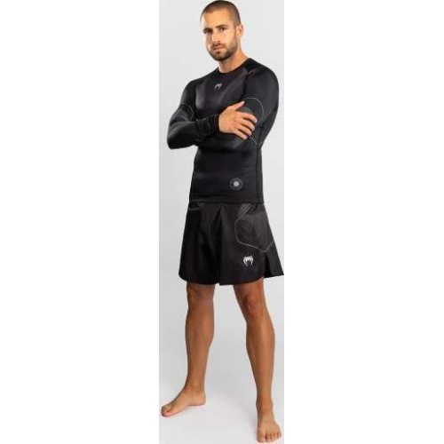 Rashguard z długim rękawem Venum Nexus, czarno-srebrny
