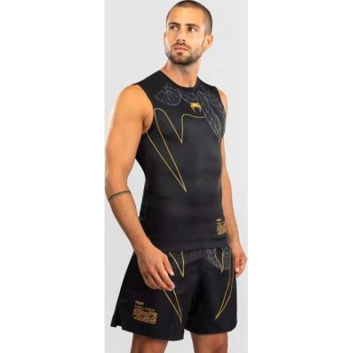 Koszulka rashguard bez rękawów Venum Serpenti, czarny/srebrny/złoty