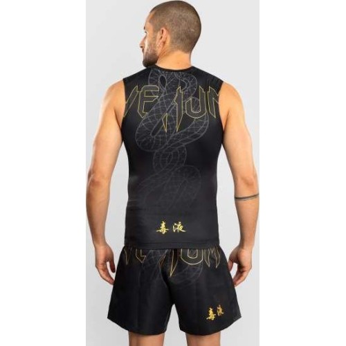 Koszulka rashguard bez rękawów Venum Serpenti, czarny/srebrny/złoty