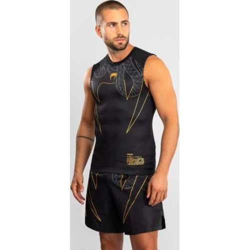 Koszulka rashguard bez rękawów Venum Serpenti, czarny/srebrny/złoty