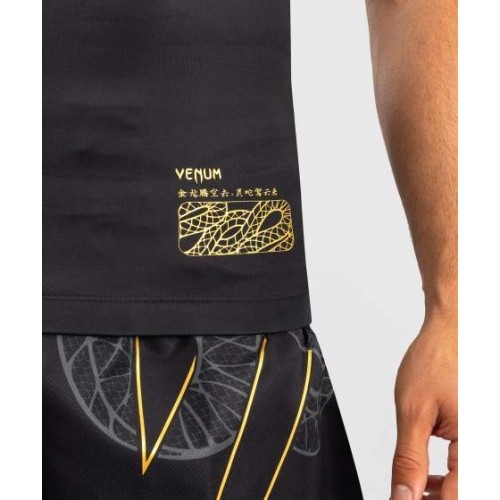 Koszulka rashguard bez rękawów Venum Serpenti, czarny/srebrny/złoty