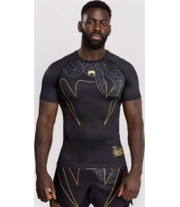 Rashguard z krótkim rękawem Venum Serpenti – czarny/srebrny/złoty