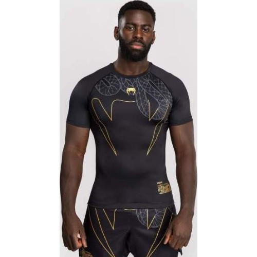 Rashguard z krótkim rękawem Venum Serpenti – czarny/srebrny/złoty