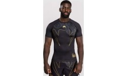 Rashguard z krótkim rękawem Venum Serpenti – czarny/srebrny/złoty