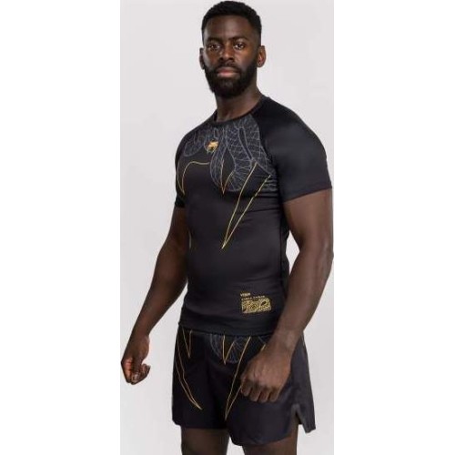 Rashguard z krótkim rękawem Venum Serpenti – czarny/srebrny/złoty
