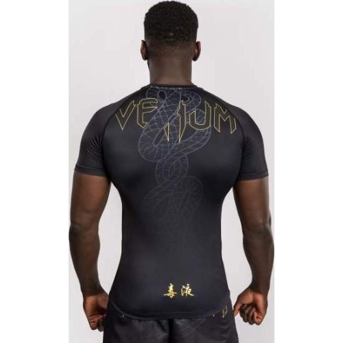 Rashguard z krótkim rękawem Venum Serpenti – czarny/srebrny/złoty