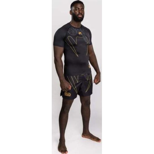 Rashguard z krótkim rękawem Venum Serpenti – czarny/srebrny/złoty