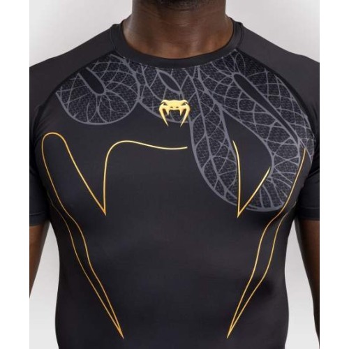 Rashguard z krótkim rękawem Venum Serpenti – czarny/srebrny/złoty