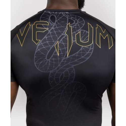 Rashguard z krótkim rękawem Venum Serpenti – czarny/srebrny/złoty
