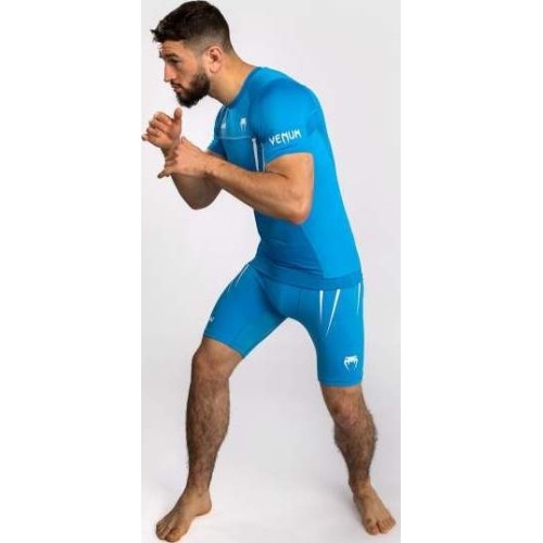 Koszulka Rashguard Venum x WOW FC z krótkim rękawem – Pacific Blue