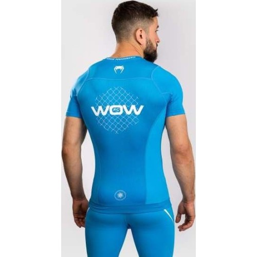 Koszulka Rashguard Venum x WOW FC z krótkim rękawem – Pacific Blue