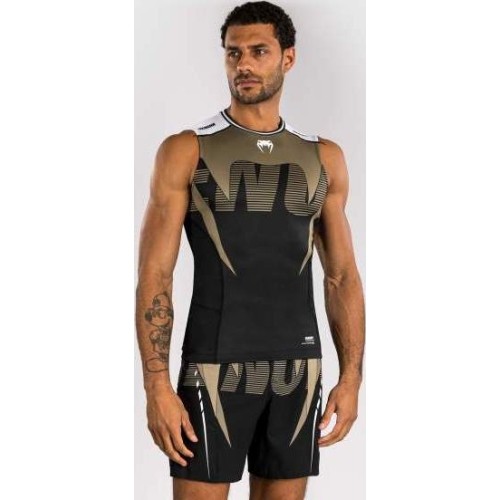 Rashguard bez rękawów Venum Adrenaline, czarno-piaskowy