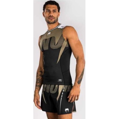Rashguard bez rękawów Venum Adrenaline, czarno-piaskowy