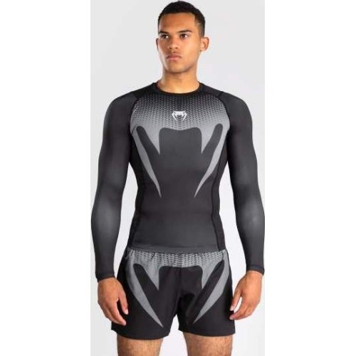 Venum No Gi rashguard, czarny/srebrnoszary