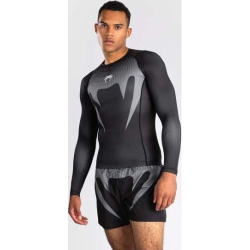 Venum No Gi rashguard, czarny/srebrnoszary