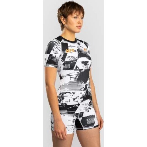 Damska koszulka rashguard UFC Zenith by Venum Fight Week Performance z krótkim rękawem, biała