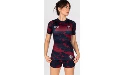 Damska bordowa koszulka rashguard z krótkim rękawem UFC Zenith by Venum Authentic Fight Week