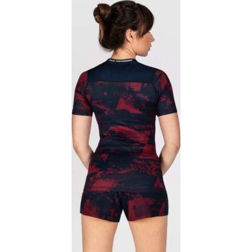 Damska bordowa koszulka rashguard z krótkim rękawem UFC Zenith by Venum Authentic Fight Week