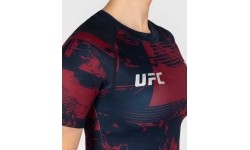 Damska bordowa koszulka rashguard z krótkim rękawem UFC Zenith by Venum Authentic Fight Week