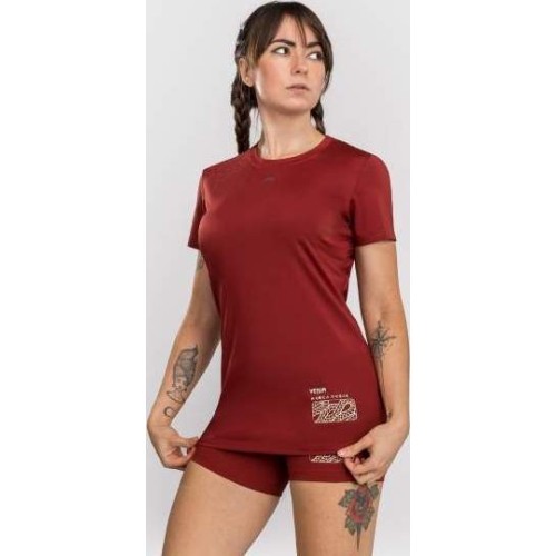 Damski t-shirt Venum Serpenti Dry-Tech, bordowo-kremowy