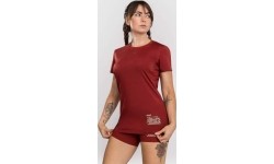 Damski t-shirt Venum Serpenti Dry-Tech, bordowo-kremowy