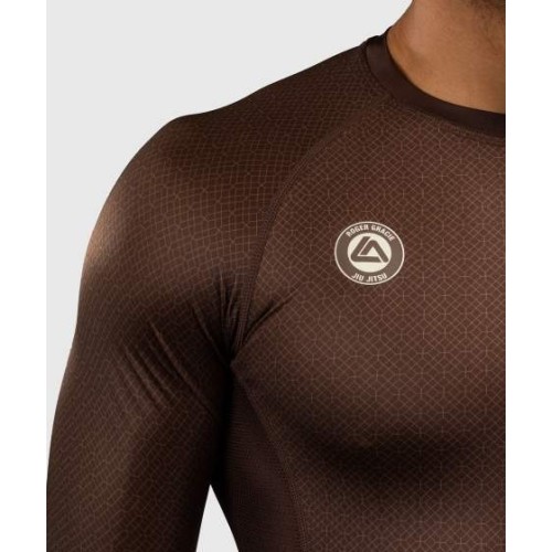 Rashguard z długim rękawem Venum x Roger Gracie Academy – ciemnobrązowy