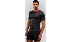 Rashguard Venum x Roger Gracie Signature z krótkim rękawem, czarno-czerwony